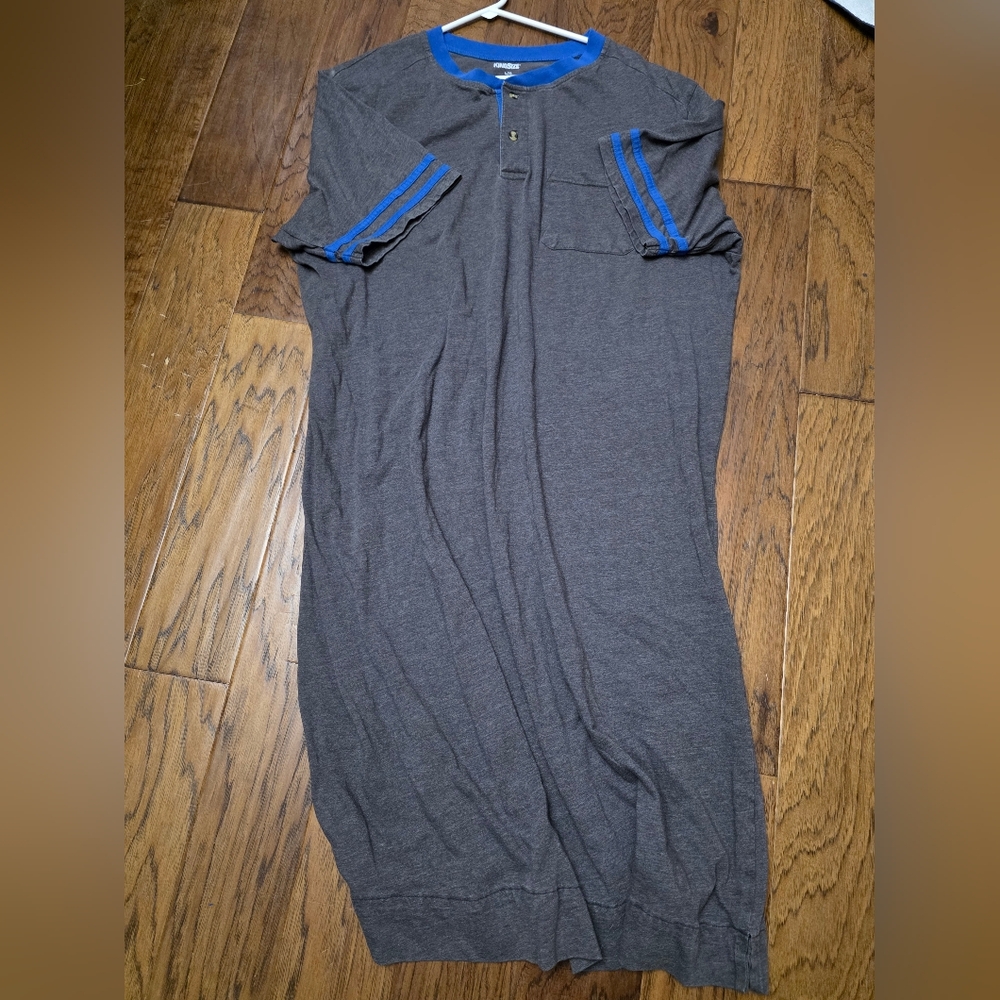 Mens Shirt Sleeve Henley Night Shirt sz L/XL